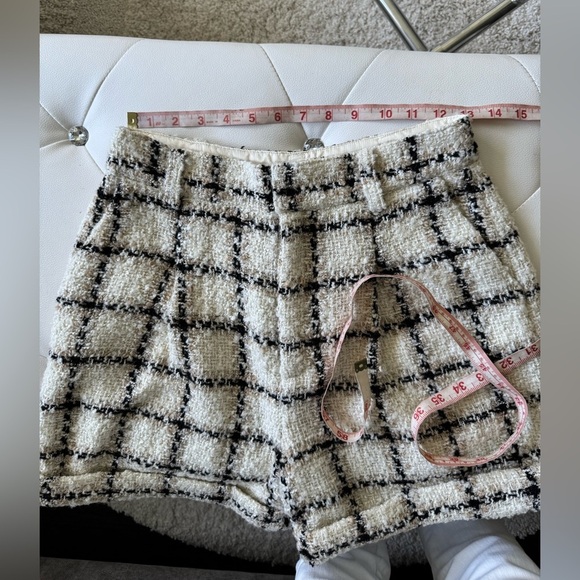 Anine Bing Becky Shorts Beige Plaid Size 6 DK36 NWT New - Picture 13 of 15